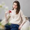 Kemeng Boka Women's Thickened 100% Wool Semi-High Collar Sweater