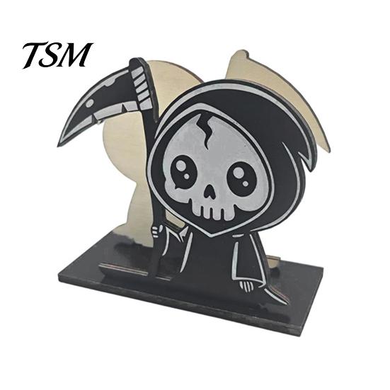 Cute Halloween Home Decor Wooden Napkin Holder, Pastel Pumpkin Ghost Black Cat Tabletop Tissue Dispenser, Functional Dispenser Waterproof Decorative