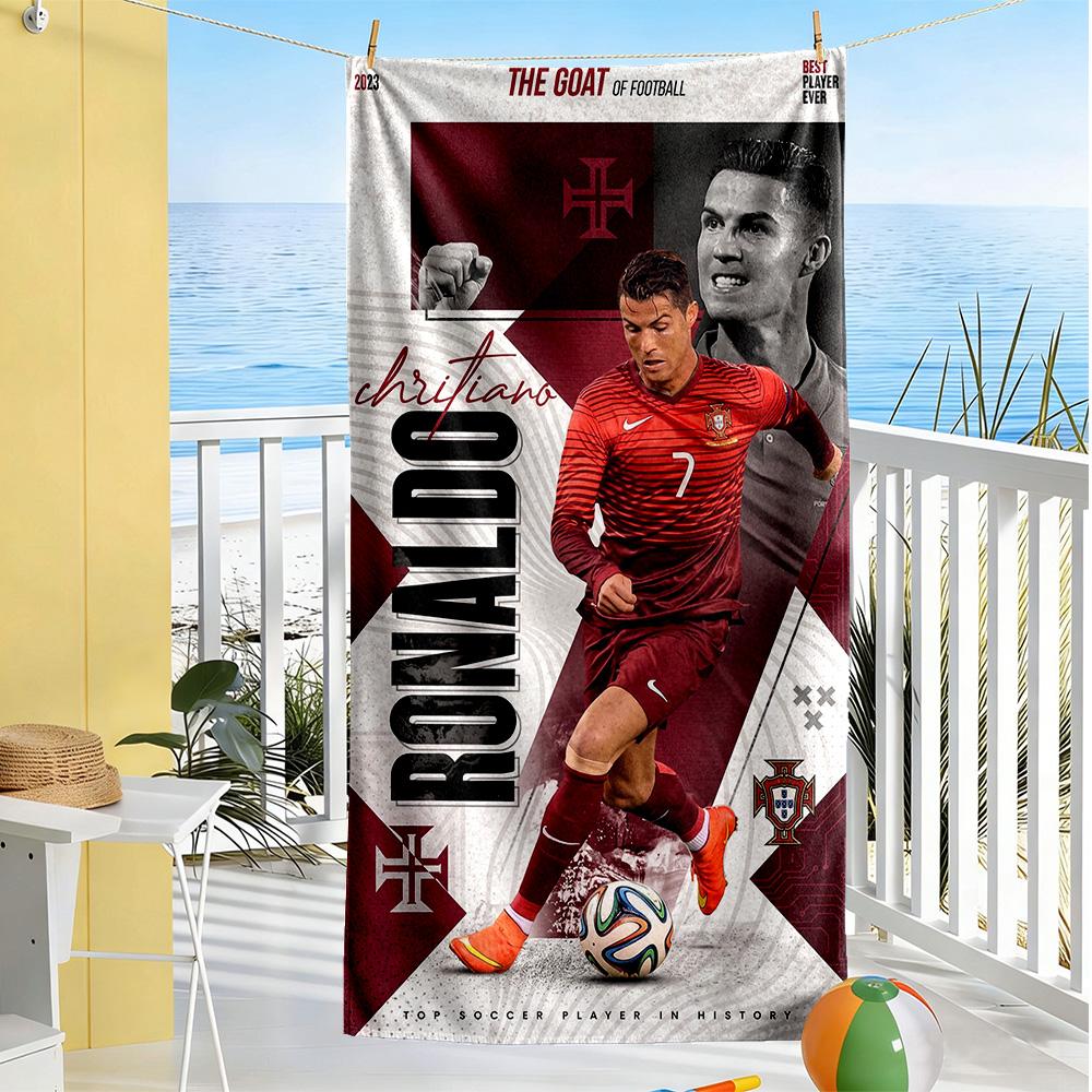 Cristiano Ronaldo Beach Towel Soft Durable Quick-Dry Comfortable Lightweight Suitable for Sports, Travel, Swimming, Yoga, Bathroom, Beach, And Pool