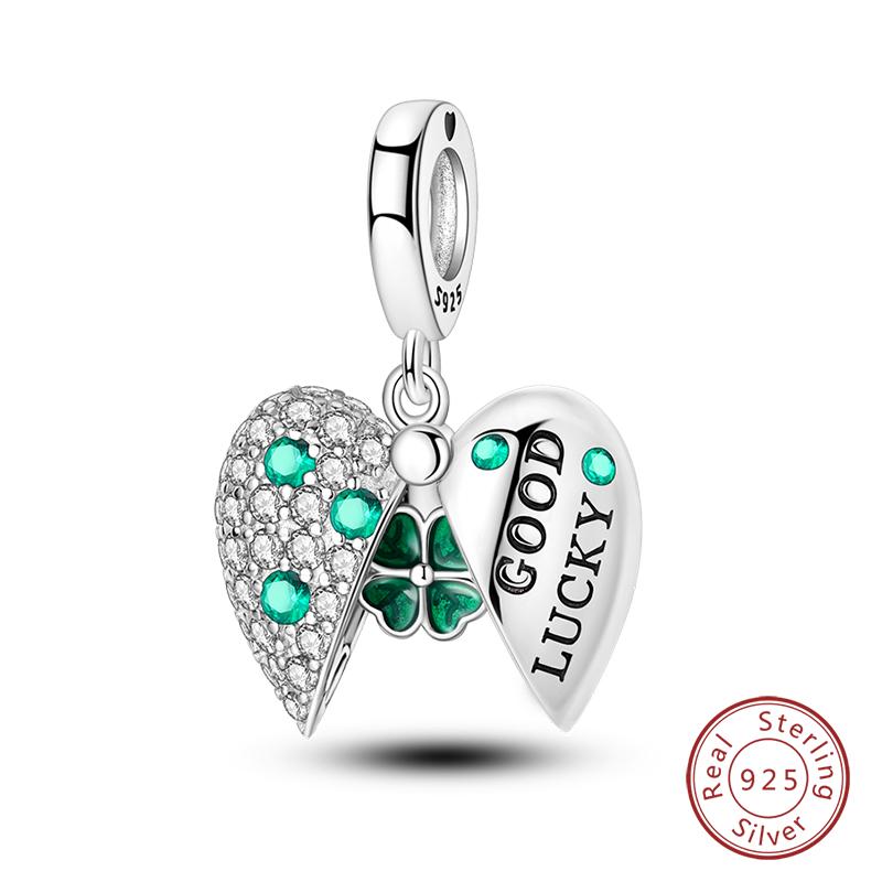 New Copper Heart Shaped Cat Claw Butterfly Four Leaf Clover Charms Beads Fit Qikaola Original Bracelets Diy Jewelry