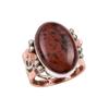 Natural Mahogany Obsidian Gemstone 925 Sterling Silver Two Tone Ring Size 6 K7k38