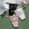 Lace Hollow Transparent Thong Panties Sexy and Erotic Solid Color Seamless Low Waisted Women's Panties