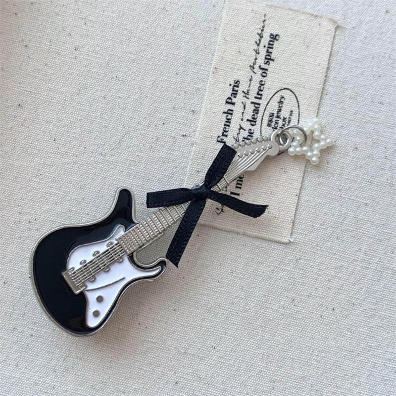 Small Star Hair Clip for Girls Retro Guitar Hairpins Accessory with Punk Clips