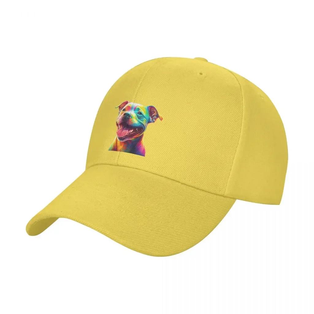 Border Collie Bull Staffy Dog Happy Smiling Baseball Cap Hats for Men Big Size Hat Fishing Cap Golf Women Men's