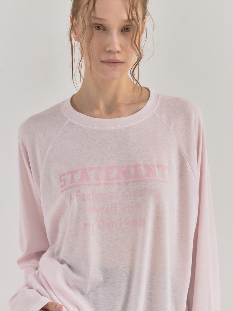 SORRY, TOO MUCH LOVE Pale Mood Sheer Raglan Top_Pink