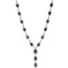 French Vintage Sapphire Y Necklace Water Drop Gradient Choker Banquet Women