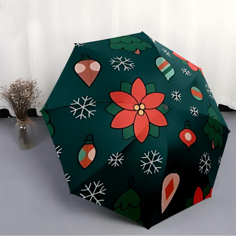 1pc Christmas Ornaments Automatic Open/Close Umbrella - Portable Collapsible Umbrella with 8-Rib Stability, Fashion Lovers Yy251017186