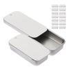 POPETPOP 16-piece Silver Matte Metal Can Push Lid Candy Small Snack Case Portable Multipurpose Storage Box Ideal Balms Daily Medication Tablets.