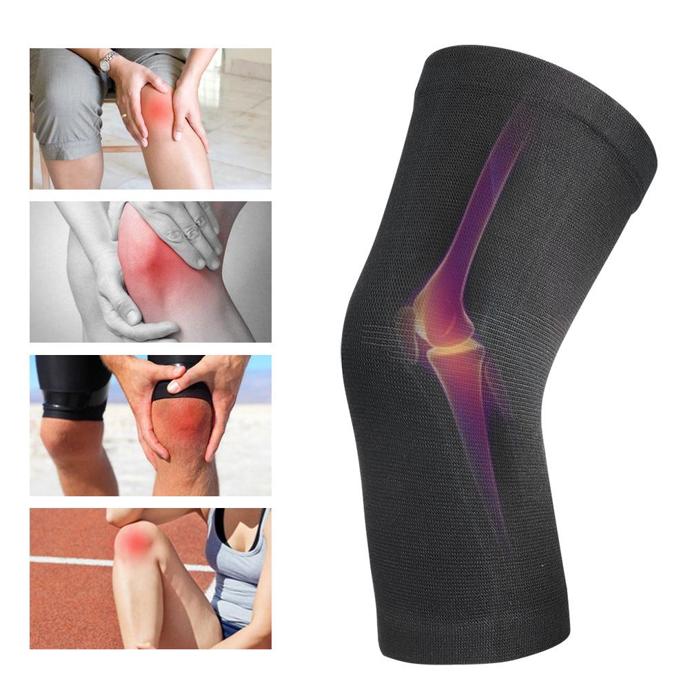 1 Pair Elastic Bamboo Carbon  Knee Joint Pad Warm Keeper Knees Sleeve Protector Knee Pad Knee Protector Kneepad Knee Sleeve