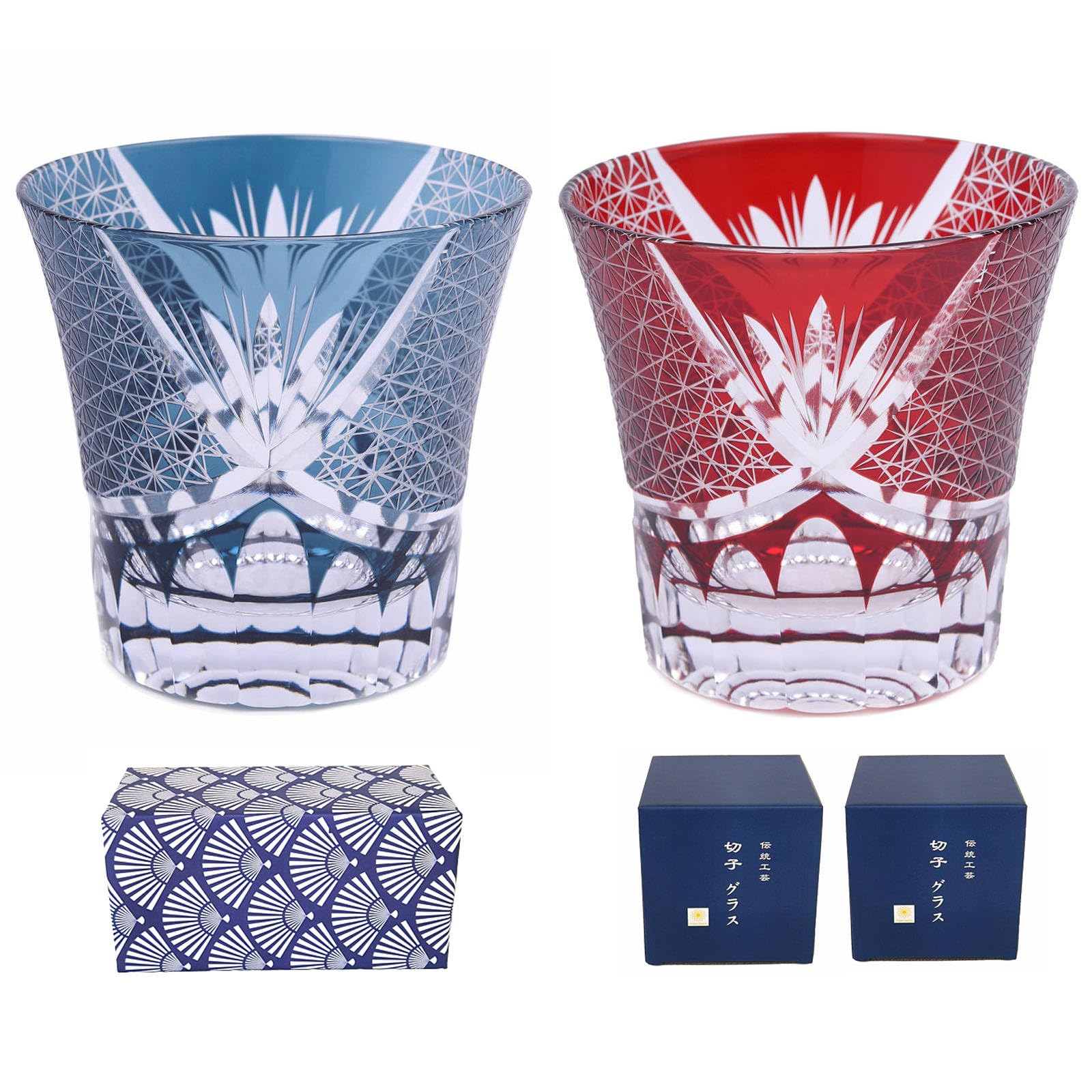

FONYUHUA Cut Glass Pair Old Fashioned Tumblers with Chrysanthemum Dishwasher Suitable for Stylish and Popular Gift for and Other 260cc of Pattern,
