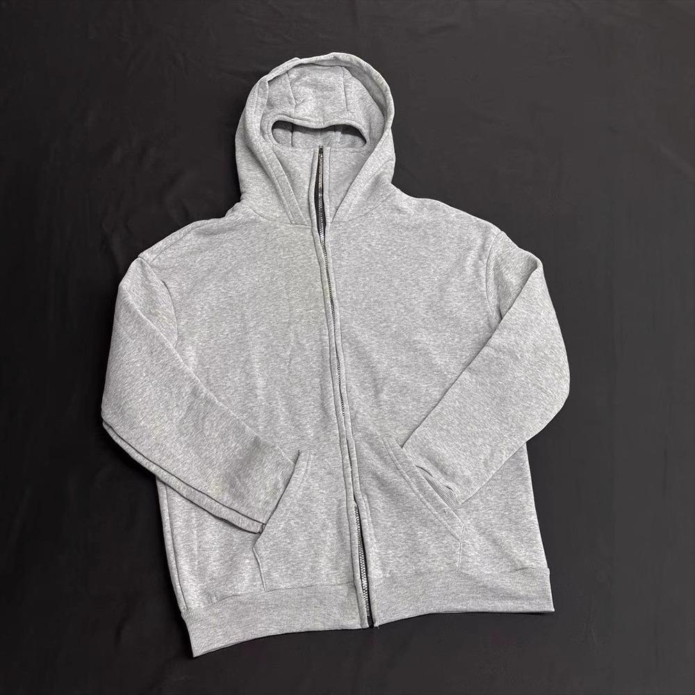 Men's Double Hat Fleece Sweater Hoodie, Solid Color Pullover, Solid Color Hoodie with Zippered Front for Daily Wear (Autumn/Winter)