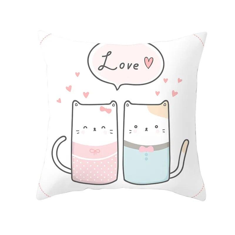 

45x45 см наволочка с милым мультяшным животным принтом, собака, кошка, облако, диван, прикроватная подушка, чехол для украшения дома, наволочка 40x40cm