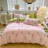 Four-piece Set of Floral Bed, Washed Quilt Set, Single Dormitory Three-piece Set