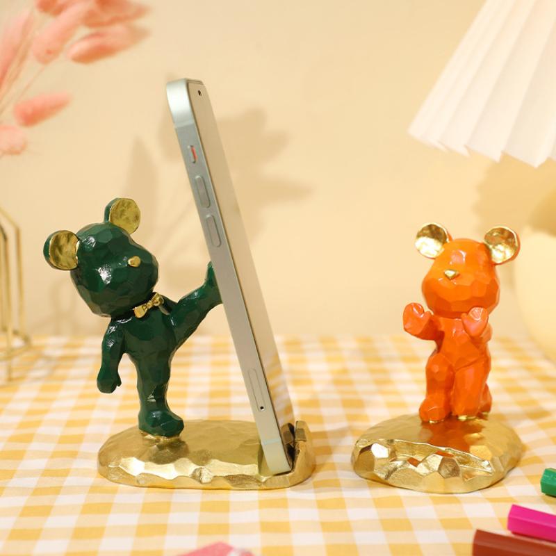 Kreativer Niedlicher Bär Handyhalter Ständer Cartoon Astronauten Bär Handyhalter für Schreibtisch Home Office Schreibtisch Kawaii Zubehör