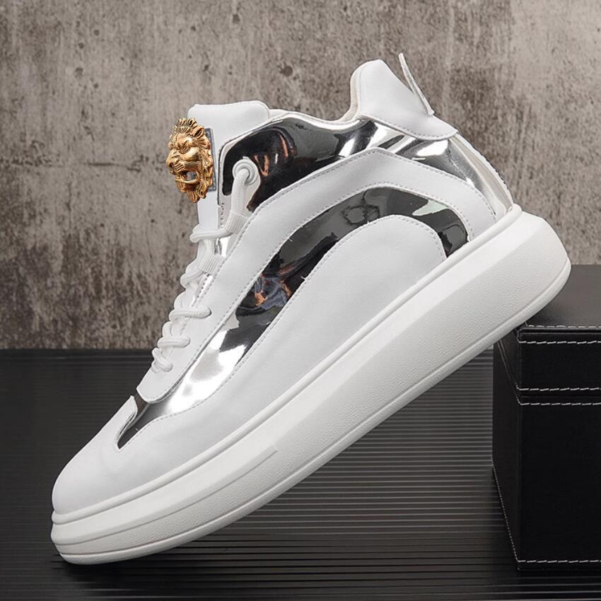 Fashion Luxury men's ankle boots trend sports casual shoes g old high top board shoes youth personality in the personality boot A2