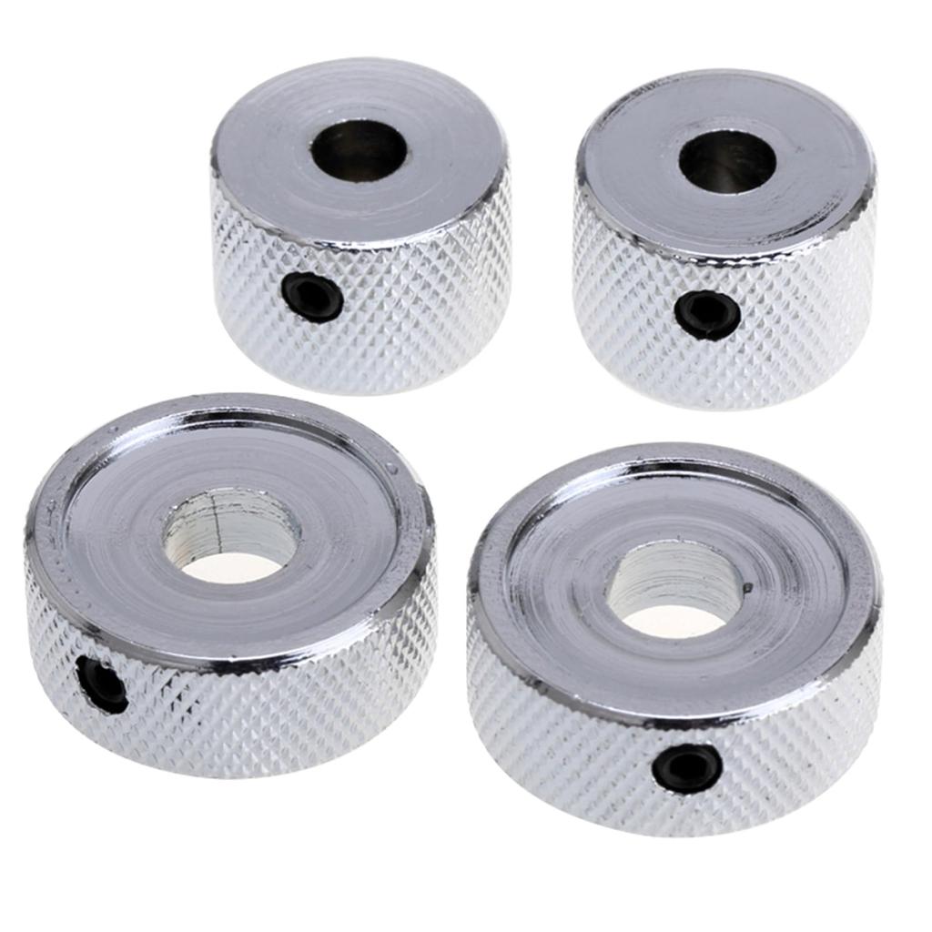 Musiclily Pro Steel Universal Metal Stack Knobs for Electric Guitar/Bass, Chrome (Set of 2)