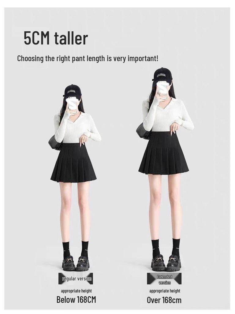 Petite Spódnica A-line z wysokim stanem z mieszanki wełny plisowana na jesień/zimę