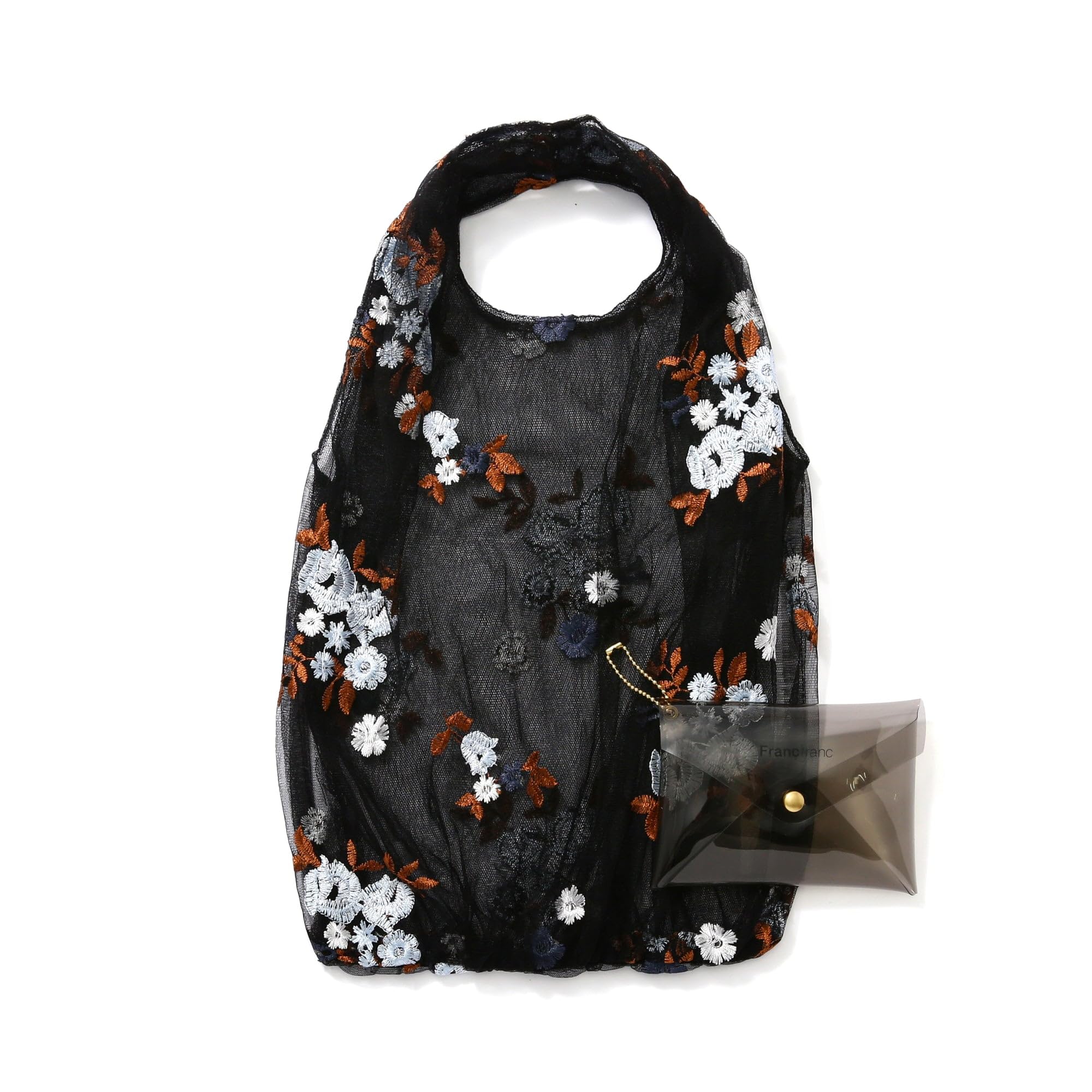 

Сумка из тюля Francfranc Синяя x Черная Складная Эко-сумка Моя сумка Сумка для покупок с чехлом для хранения [Francfranc]