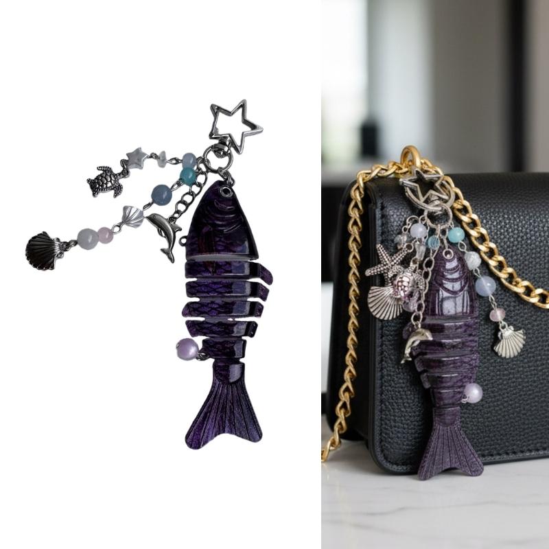 Lightweight Fishing Themed Key Ring With Realistic Detailing Flexible Articulated Body Keychain For Anglers Gifts