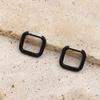 Personality Trend Geometric Earrings Titanium Steel Square Round Wire Ear Buckle Ear Jewelry Premium Niche