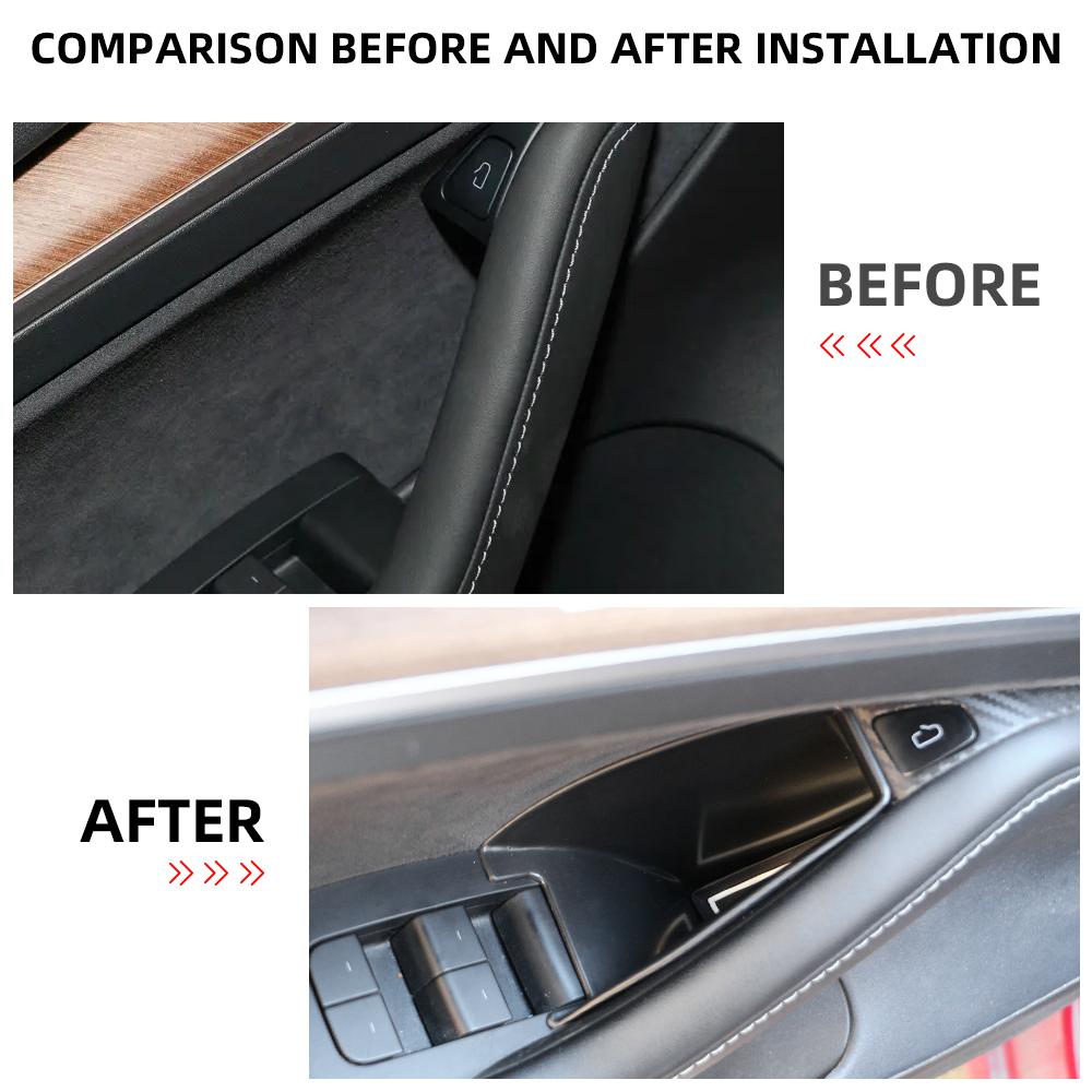 For Model Y 2025-2025 Model 3 2017-2025 Door Storage Box Barrel 2Pcs Doors Handle Stowing Tray Holder Organizer Accessories