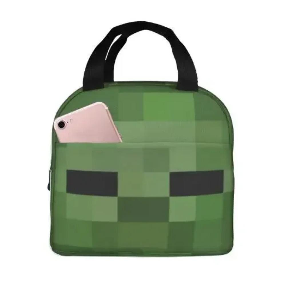 Blauer Pixel Männer Frauen Erwachsene Frohes Thanksgiving Halloween Lunchtasche Snacktasche für Arbeit Büro Outdoor Picknick Wasserdicht