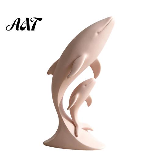 Unique Whale Statue for Shelf 3D Printed Ornaments, Mother And Child Figurines, Art Nursery Decor Modern Minimalist Double Sculpture Home Office