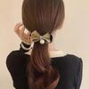 Imitation Pearl Bow Ponytail Holder Sweet Plush Hair Claw Fashion Hairgrips Elegant Soft Solid Hair Clip For Girls Hairpin Headw
