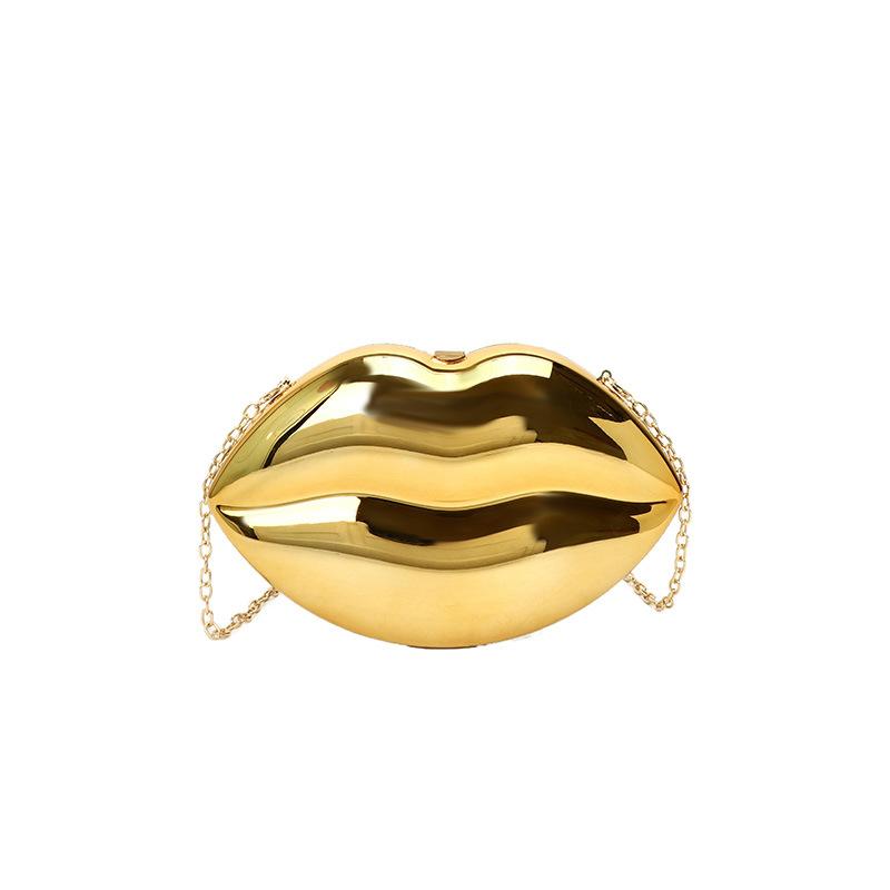 Funny Creative Lip Bag Women's Bag 2025 New European and American Fashion Gradual Change Color Personality Shoulder Acrylic Dinner Bag