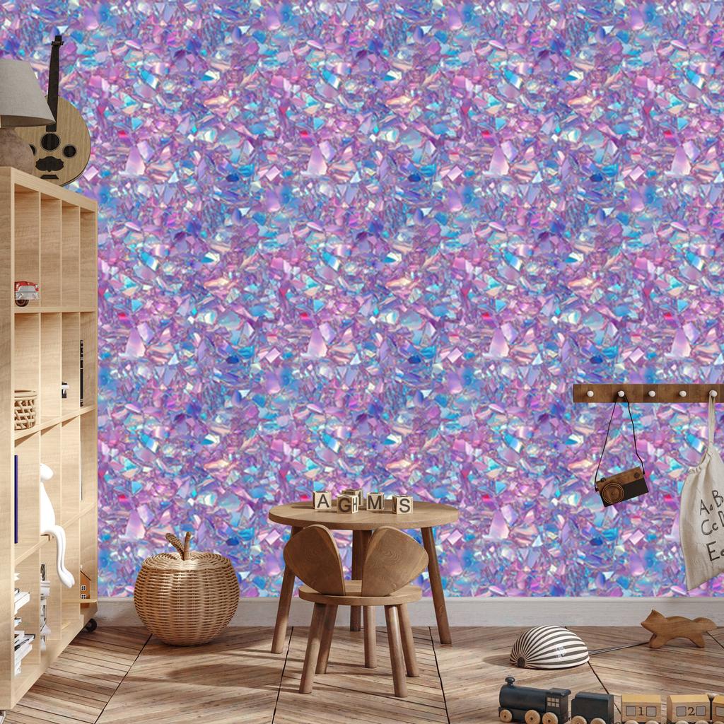 Iridescent Glitter Wallpaper In Purple, Blue and Lavender 50x1000