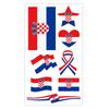 Flag Design Temporary Tattoos Sheet with Multiple Shapes for Festivals Sports Events and Parties Temporary Tattoos
