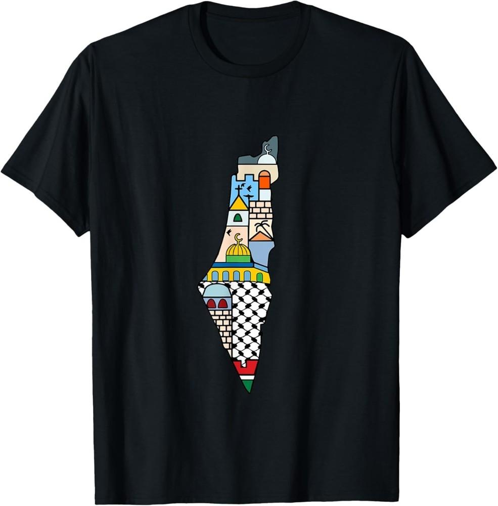 

FREE PALESTINE MAP COLORFUL SIMPLE PEACE Unisex T-Shirt XXL