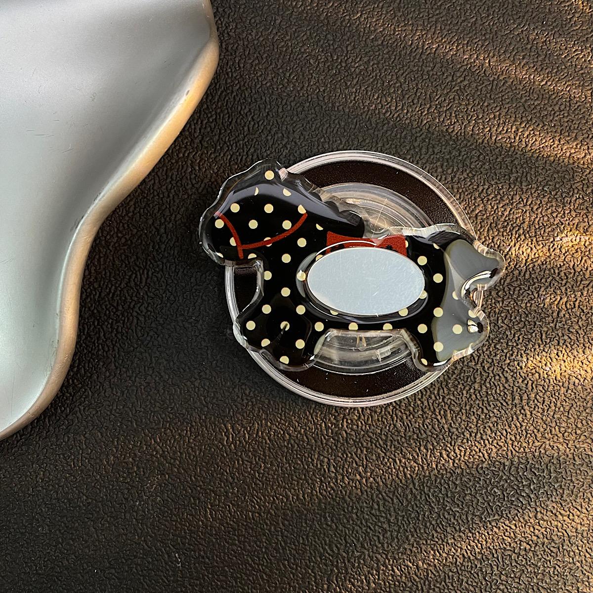 Minimalist Glitter Pony Mirror Phone Stand MagSafe Magnetic Desktop Holder for Women