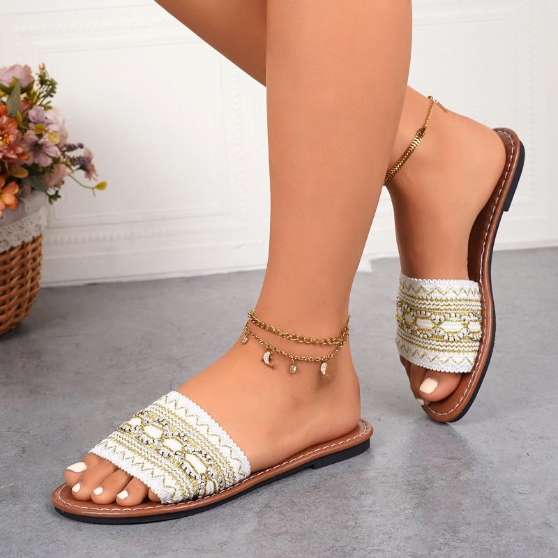 Plus Size Flat Slippers Summer Casual Beach Slippers Women