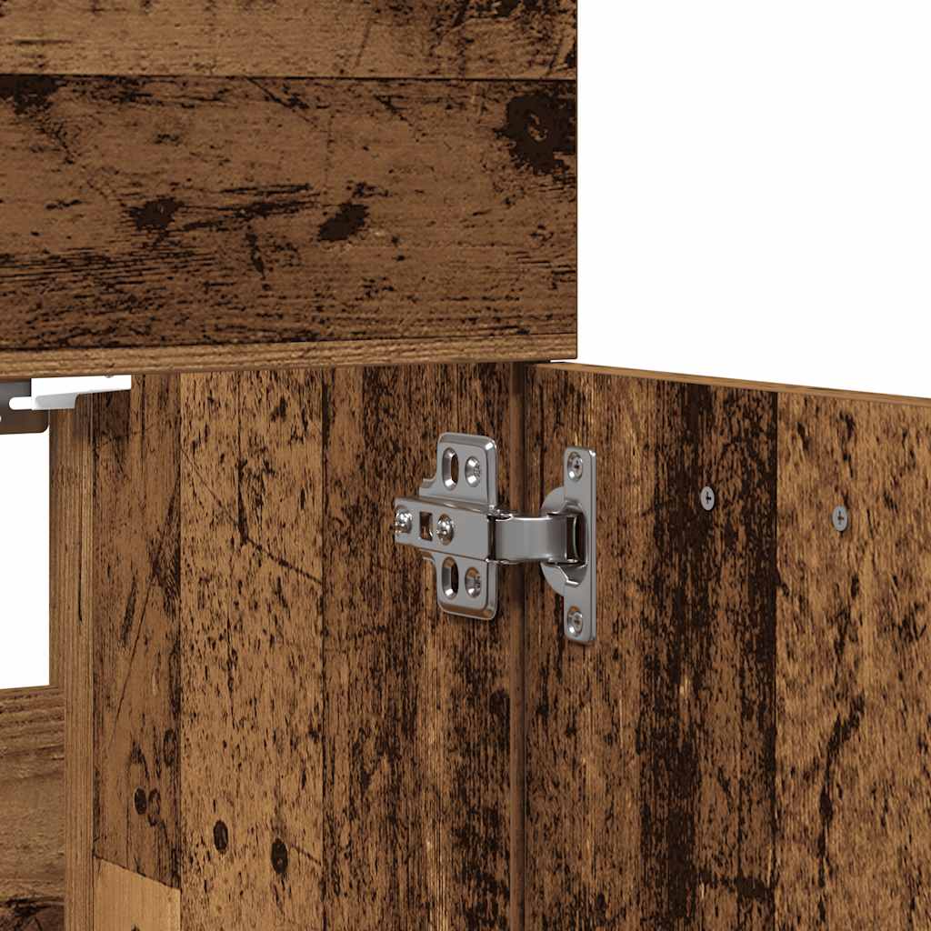2 Piece Bathroom Furniture Set Rustic Wood Look Engineered Wood