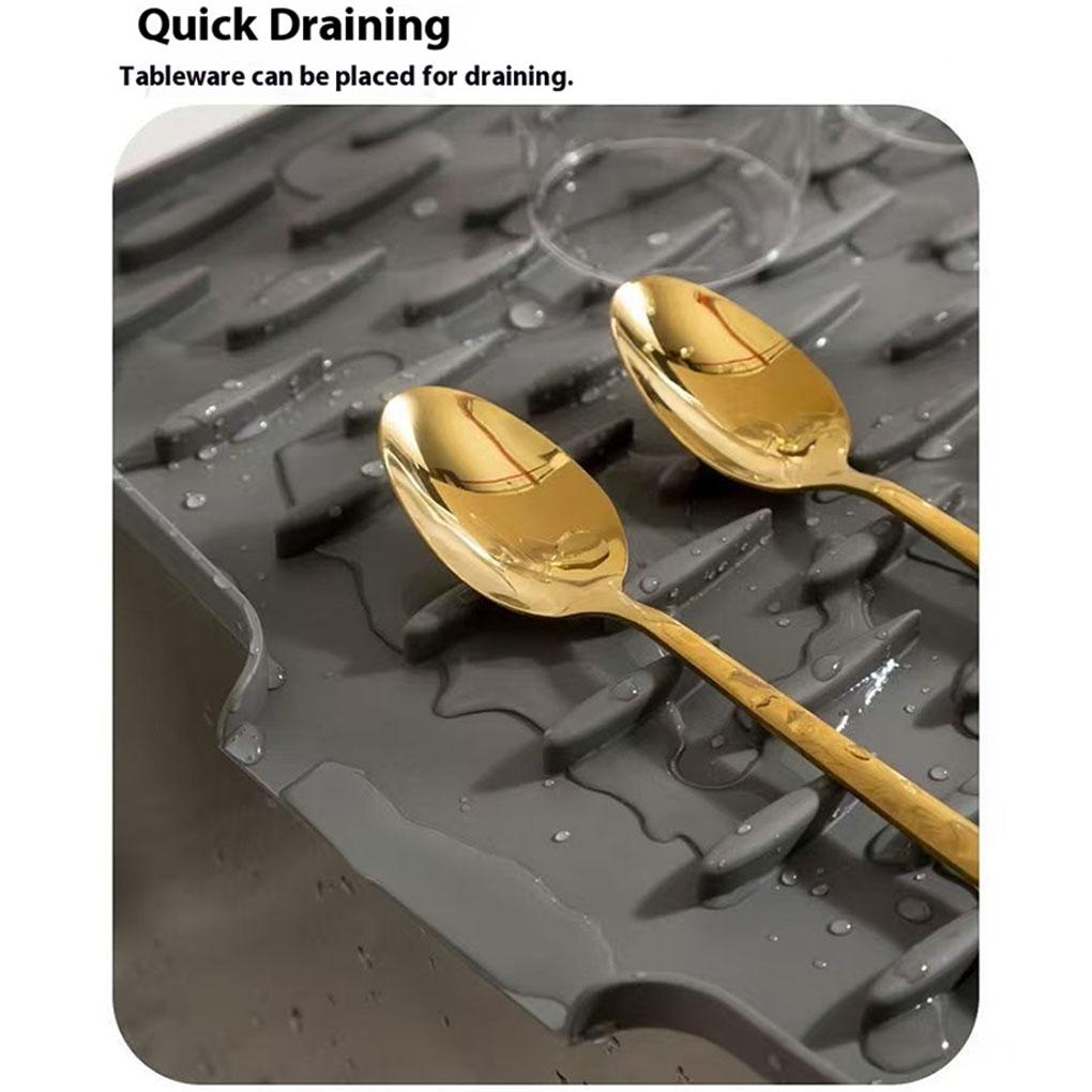 Silica Gel Foldable Silicone Sink Drainer Mat – Heat Resistant And Drip-Free Drain Pad Drying Pad