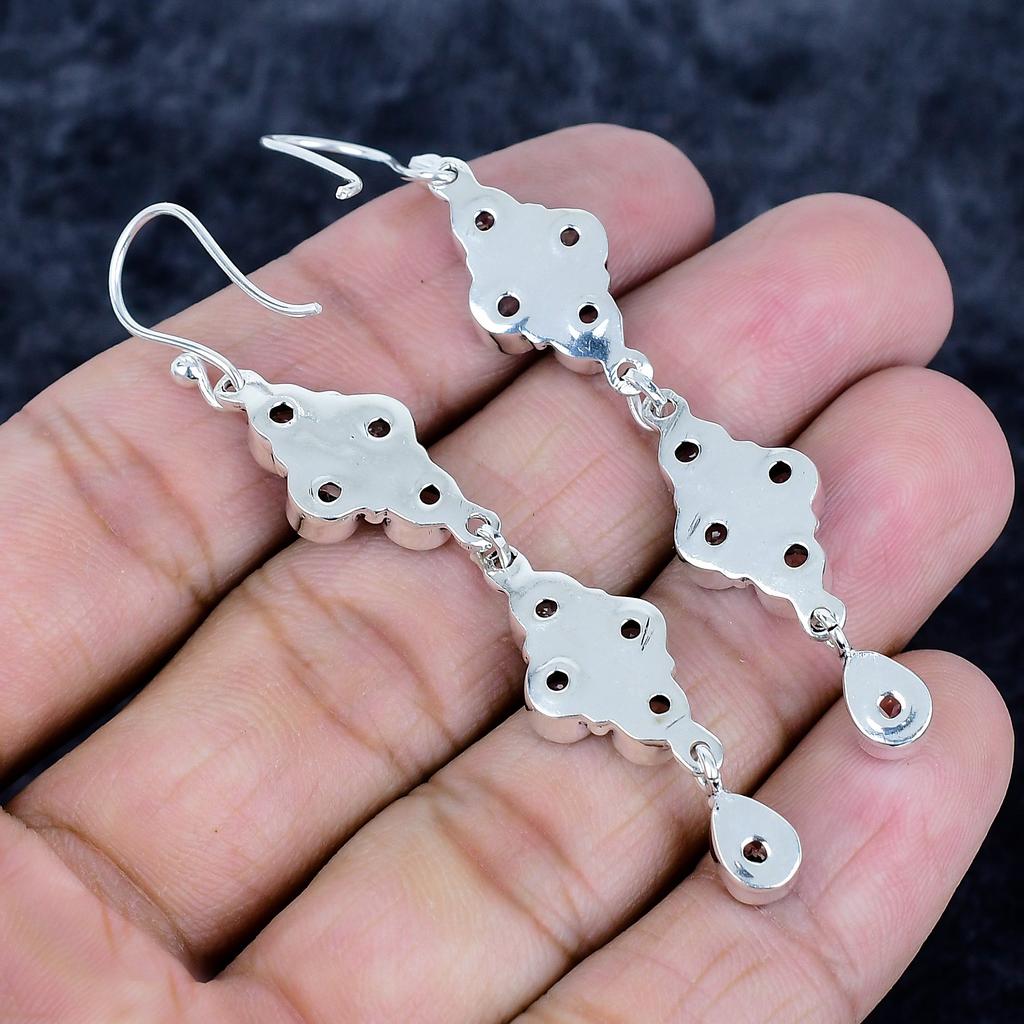 Weißer Topas Edelstein Handgefertigt 925 Sterling Silber Schmuck Ohrring 2,76" MM-3479