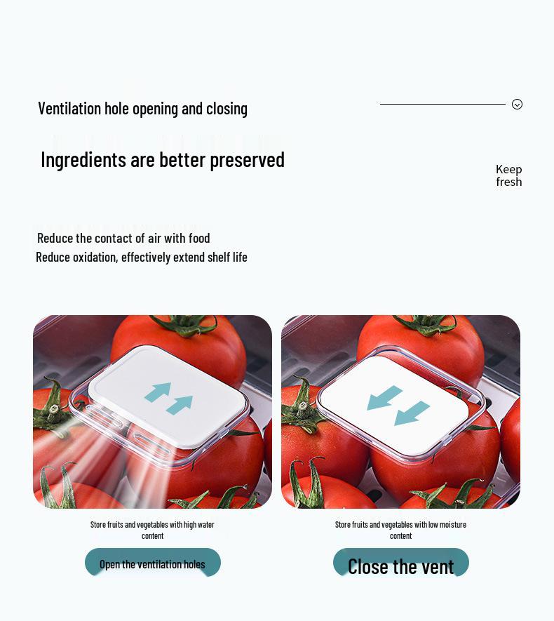 Stackable Transparent Plastic Fridge Organizer for Fruit & Veggies