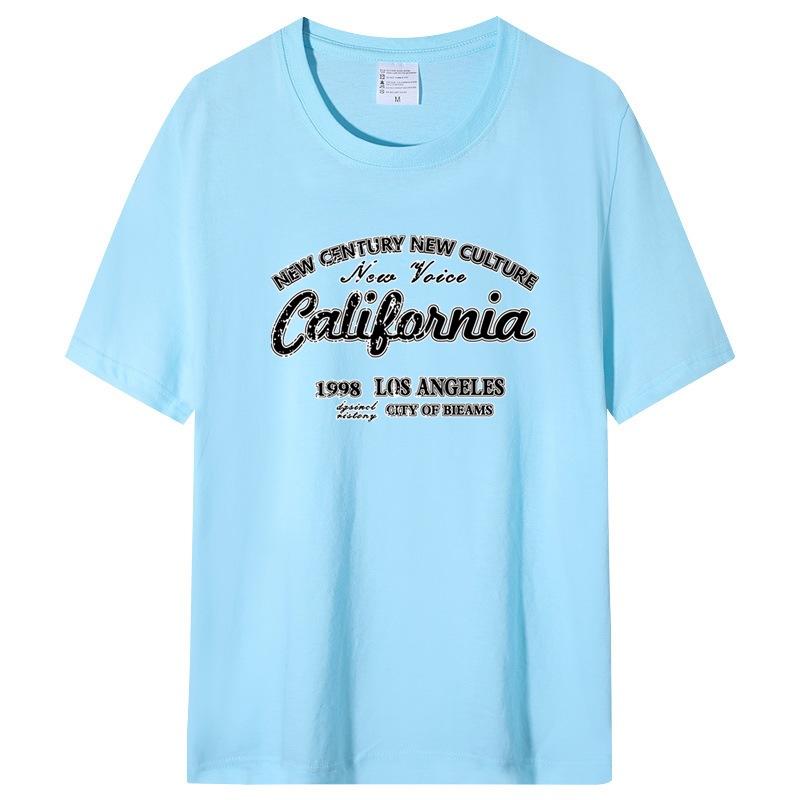 Short-sleeved T-shirt Men And Women Couples Summer Loose Cotton Body Shirt Round Neck Letters Simple Loose Tops