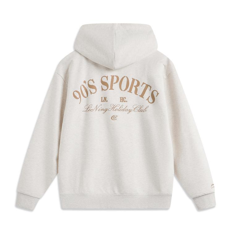 Li Ning Sports Lifestyle Series Pullover Long Sleeve Casual Hoodie Unisex Hoodies Flower-Gray Tile-Gray AWDUB65-1