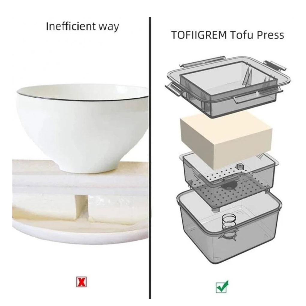 Tofu-Press-Maker Leichtgewichtiger Wasserablass-Gadget Haushalt Sojabohnenquark-Presser Professionelles Küchenkochwerkzeug