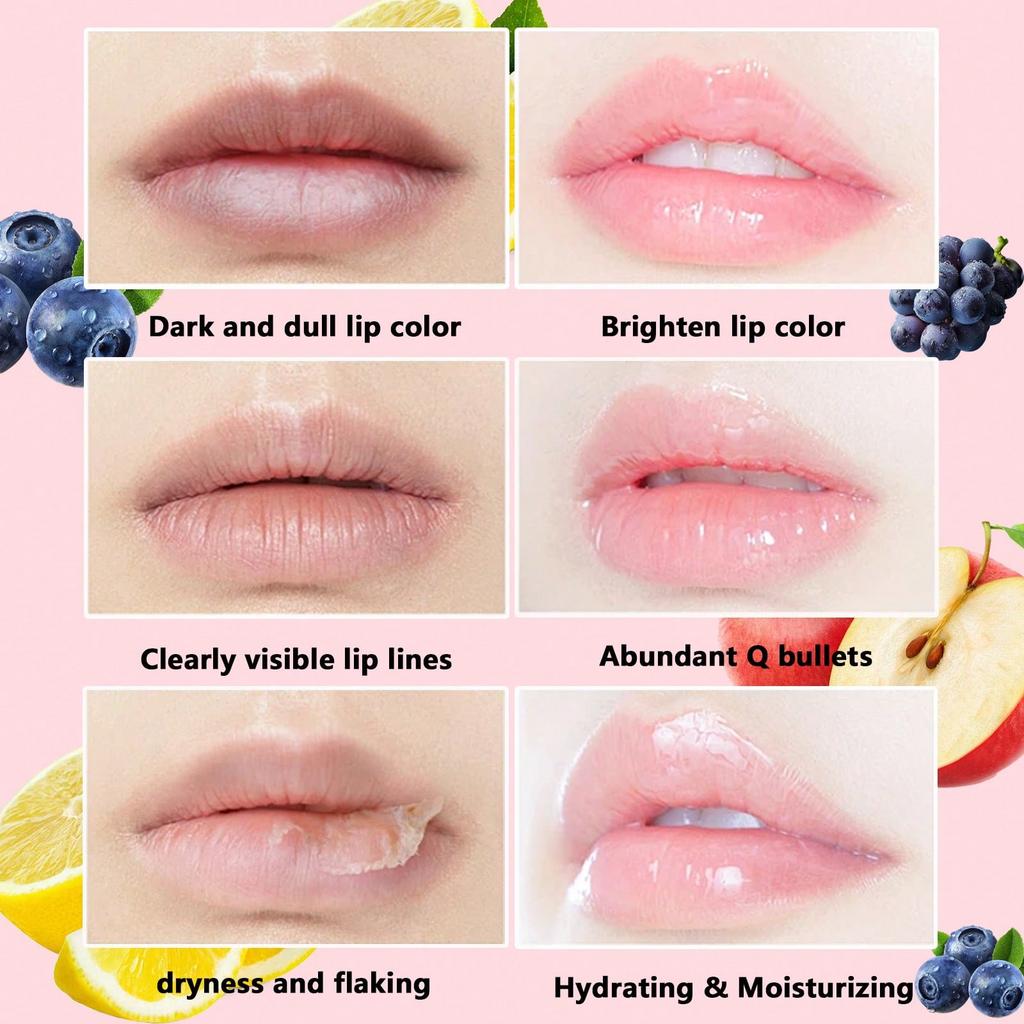 1/2PCS Color Changing Lip Oil, Lemon/Apple/Blueberry/Grape Flavor, Moisturizing And Nourishing, Brig