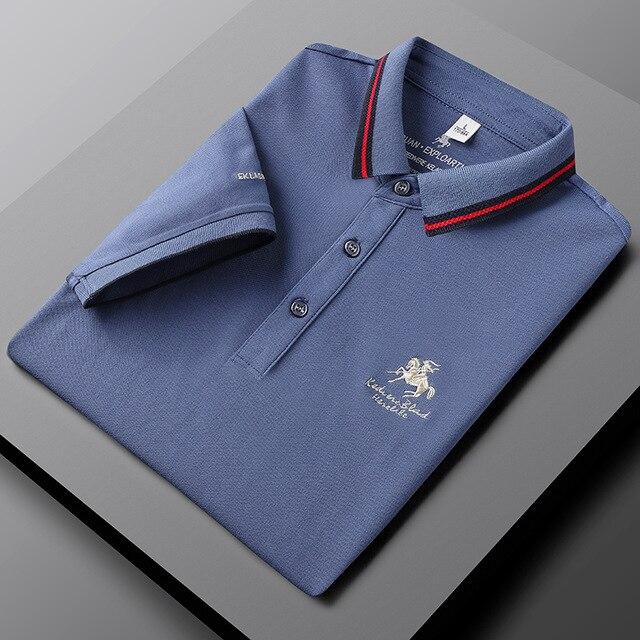 

Літня сорочка поло Чоловіча ділова тонка корейська вишита сорочка з половиною рукава з коротким рукавом, суцільний колір 3XL 80-90KG