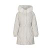Fleece lamb wool large fur collar waist rhombus grid thin down cotton jacket medium and long cotton jacket