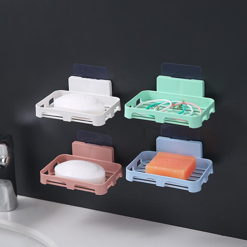 Wall Mounted Soap Dishes Box Bathroom Shower Soap Holder Toiletries Organizer Kitchen Storage Rack Bathroom Supplies For Bath