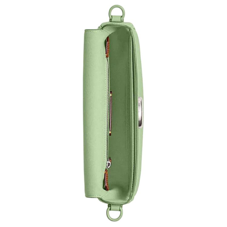Coach Emmy 23 Logo Lock Closure Leather Saddle Bag Women handbags Light-Pistachio CR666-LHTY6