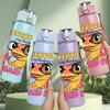 1PC Colorful Frog Everyone Said It 750ml Color Plastic Sports Water Bottle Leakproof Flip Straw Lid Suitable for Sports Office Home Use