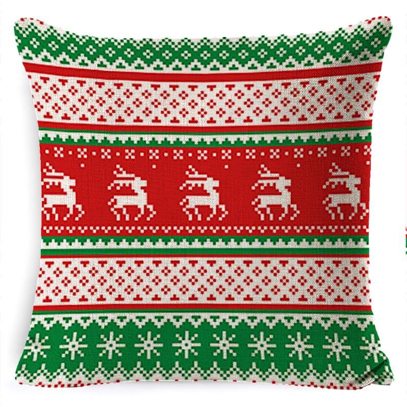 New Christmas Pillowcase Cushion Car Waist Protector Bedside Pillowcase Christmas Linen Pillowcase