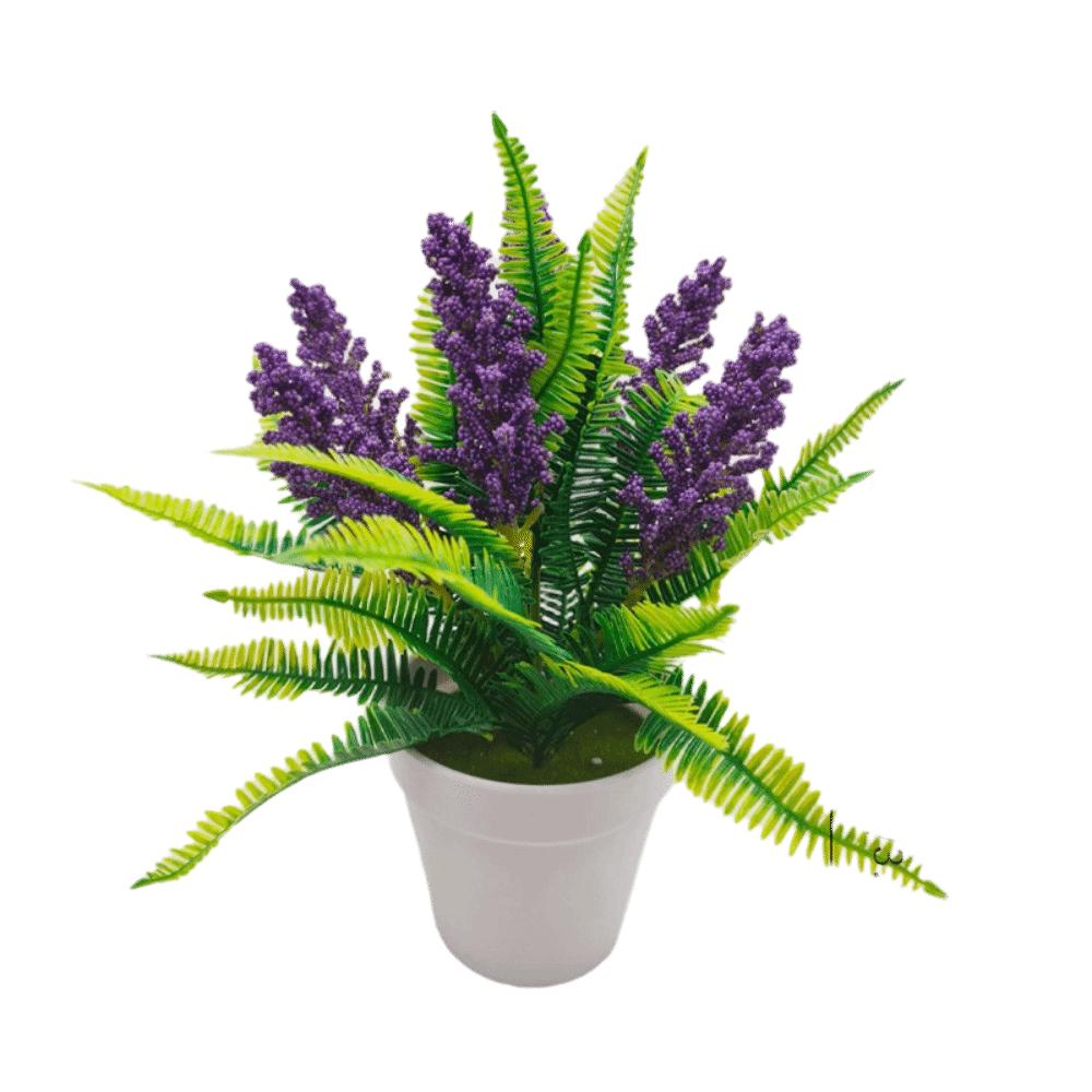 Plastic Artificial Lavender Bonsai Multicolor Faux Lavender Flower Potted Plant Home Decoration