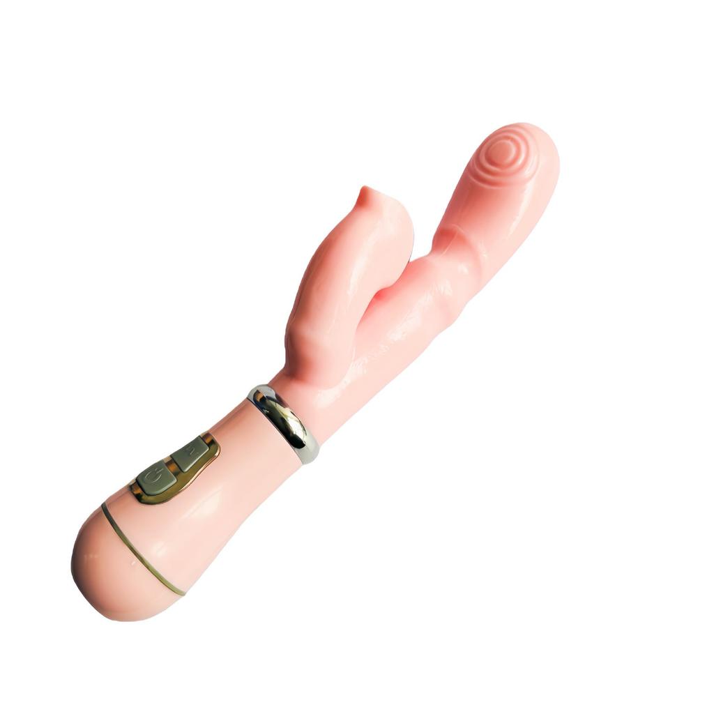 Rabbit Vibrator with Sucking and Tongue-Licking Features